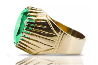 Каблучка Вінтаж стиль Смарагд 14K Жовте золото vrc048y